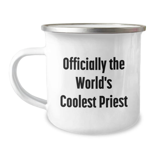 Unique Gifts for Priest Friends - Funny Camping Mug, Officially The World's Coolest Priest, Christmas Unique Gifts for Men - Image 1