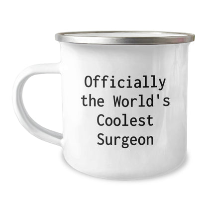 Funny Gifts from Friends for the World's Coolest Surgeon, Christmas Unique Gifts, Stainless Steel Camping Mug - Image 1
