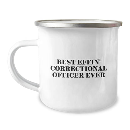 Funny Correctional Officer Gifts for Men, Best Effin' Correctional Officer Ever Camping Mug, Graduation Unique Gifts from Friends to Correctional Officer - Image 1