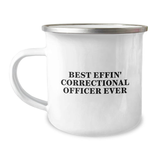 Funny Correctional Officer Gifts for Men, Best Effin' Correctional Officer Ever Camping Mug, Graduation Unique Gifts from Friends to Correctional Officer - Image 1