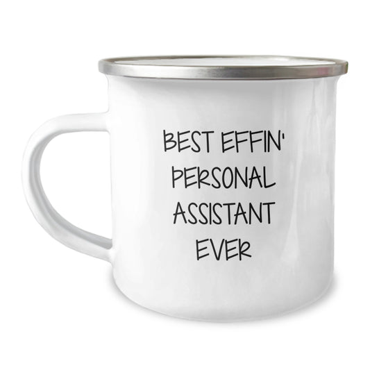 Funny Personal Assistant Gifts from Friends for Men Women Coworkers Family Best Effin' Camping Mug - Image 1