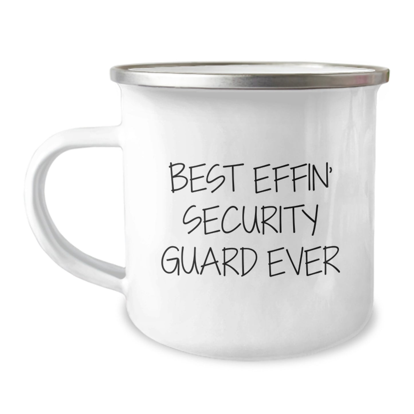 Funny Gifts from Family for Security Guard - 'Best Effin' Security Guard Ever' Camping Mug, Stainless Steel Enamel Finish, 12 oz Capacity - Unique Christmas Unique Gifts for Men - Image 1