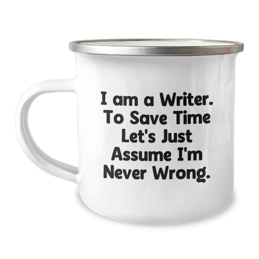 Funny Writer Gifts for Him, Stainless Steel Camping Mug with I Am A Writer Quote, Perfect Unique Gifts from Men for Writer Friends and Family - Image 1