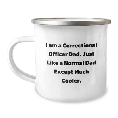 Correctional Officer Dad Camping Mug, Funny Gift for Men from Friends, Unique Graduation Present for Correctional Officer, 'I Am A Correctional Officer Dad' - Image 1