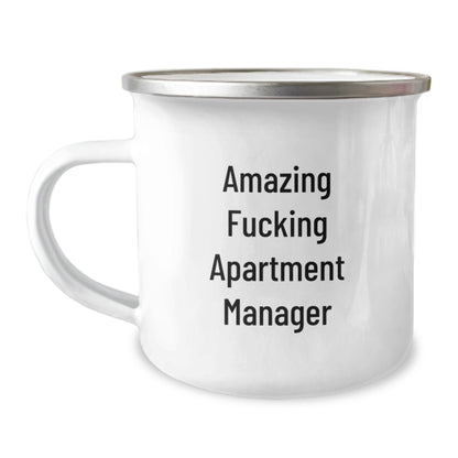 Funny 'Amazing F--king Apartment Manager' Gifts for Apartment Manager, Camping Mug for Christmas Unique Gifts for Men, Women, Friends, Coworkers, Family - Image 1