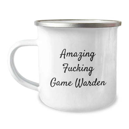 Funny Game Warden Gifts from Friends, Birthday Unique Game Warden Camping Mug, Amazing F--king Game Warden Quote on Stainless Steel Mug, Game Warden Men Gifts, Gifts from Friends to Game Wardens - Image 1