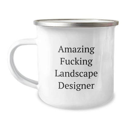 Unique Christmas Unique Gifts from Friends, Funny Landscape Designer Camping Mug, Amazing F--king Landscape Designer Quote - Image 1