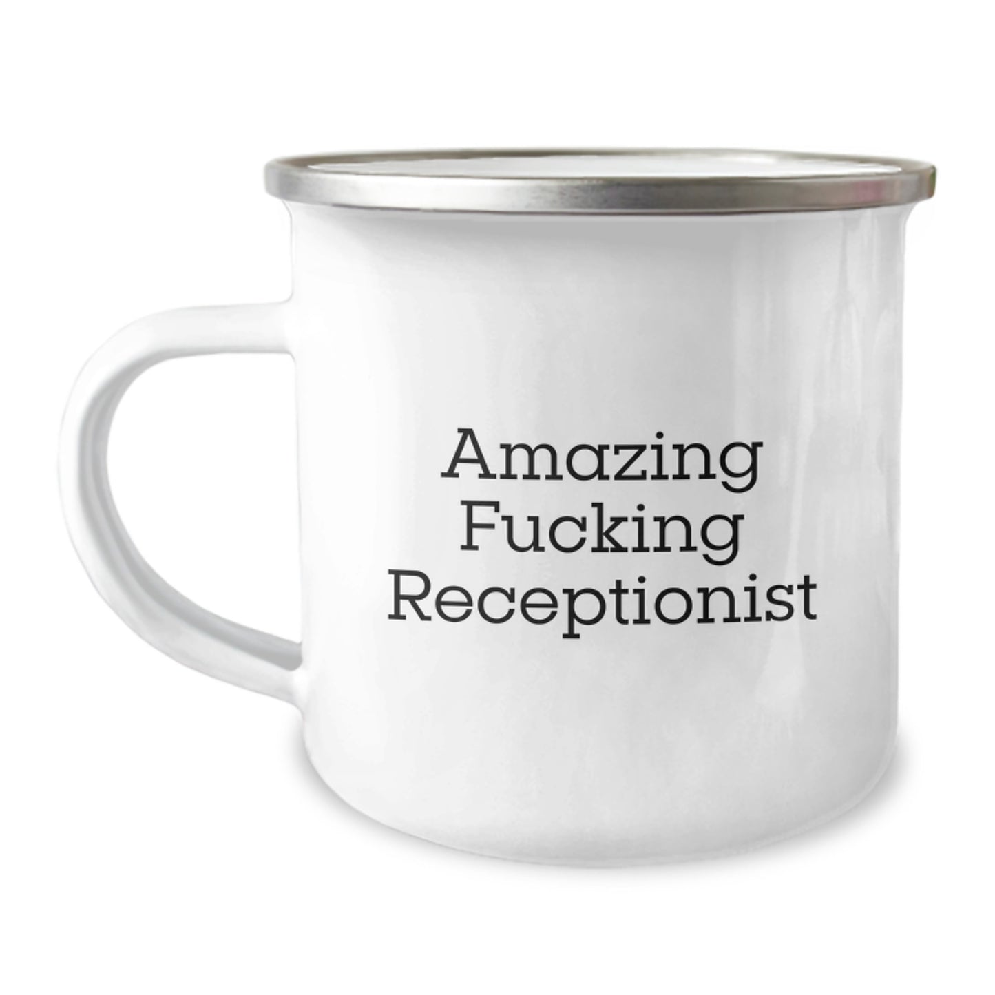 Funny Receptionist Gifts for Coworkers - 'Amazing F--king Receptionist' Quote Christmas Unique Mugs for Men Women Friends Family - Image 1