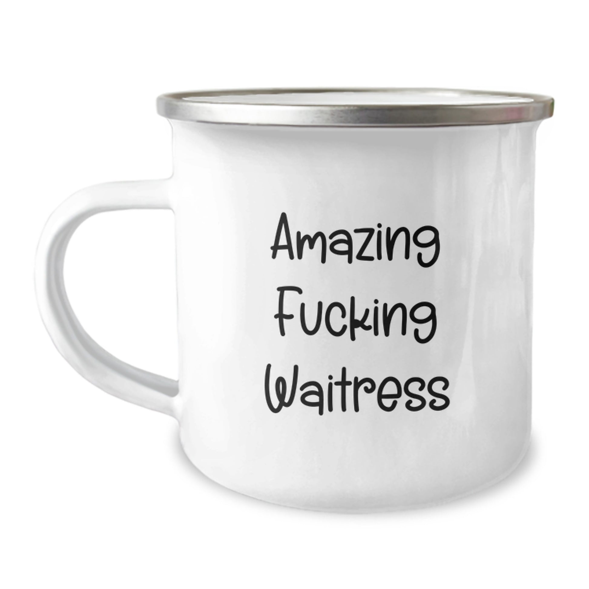 Funny Waitress Gifts for Waitress Friends from Men, Unique Christmas Unique Gifts, Funny Camping Mug with Amazing F--king Waitress Quote - Image 1