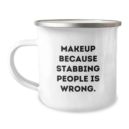 Funny Makeup Gifts for Makeup Lovers, Christmas Unique Gifts from Friends, Men, Women, or Family - Makeup is My Love Camping Mug - Image 1