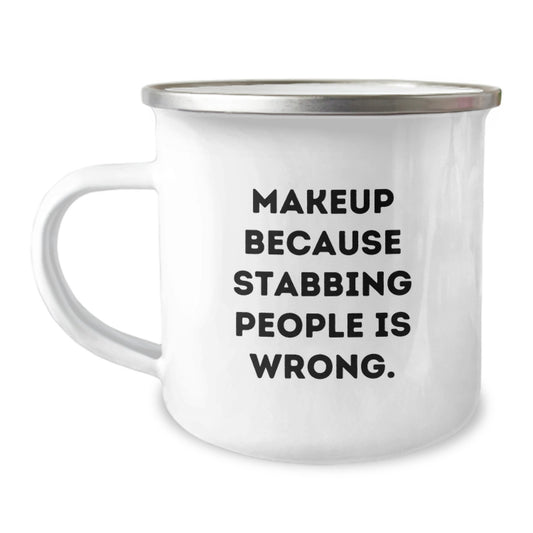 Funny Makeup Gifts for Makeup Lovers, Christmas Unique Gifts from Friends, Men, Women, or Family - Makeup is My Love Camping Mug - Image 1