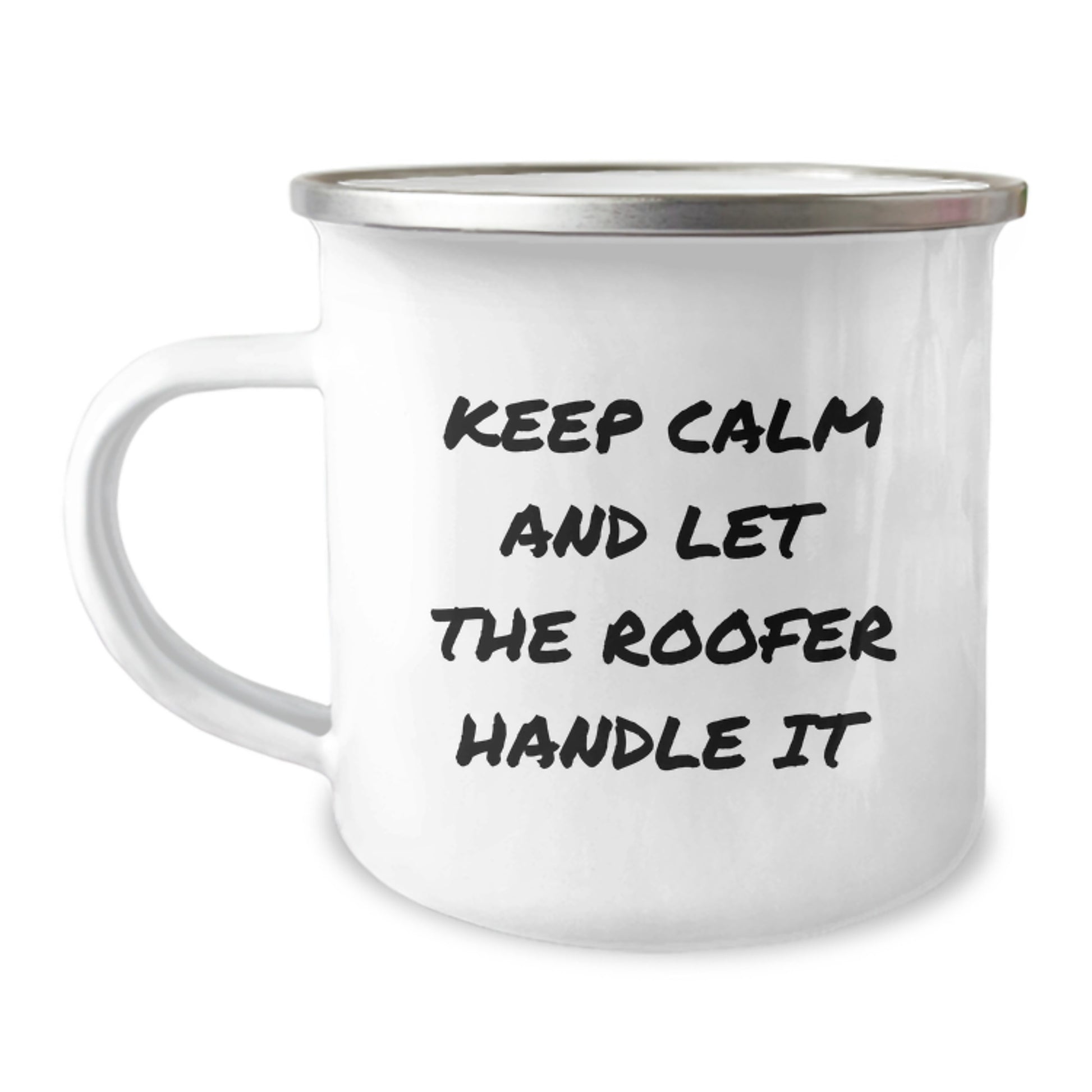 Funny Roofer Gifts for Men from Friends, Keep Calm And Let The Roofer Handle It - Christmas Unique Camping Mugs, Perfect Roofer Enthusiast Mug - Image 1
