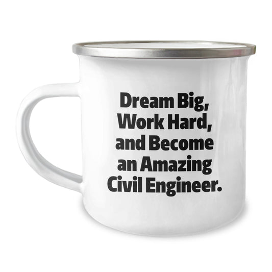 Gifts from Family, Inspirational Civil Engineer Mugs for Men, Funny Camping Mug with Dream Big Quote, Unique Christmas Unique Gifts - Image 1