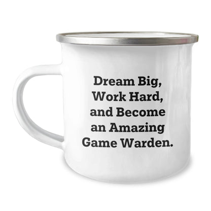 Game Warden Gifts for Men - Inspirational Camping Mug - 'Dream Big, Work Hard, And Become An Amazing Game Warden.' from Friends, Family, or Coworkers - Image 1