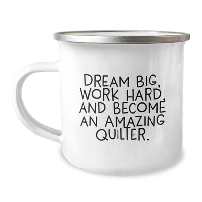 Quilter's Dreams Come True Funny Camping Mug Gifts for Quilter Men Gifts from Family - Image 1