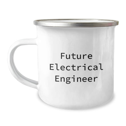 Unique Electrical Engineer Gifts for Christmas - Funny 'Future Electrical Engineer' Camping Mug, Stainless Steel with Enamel Finish - Image 1
