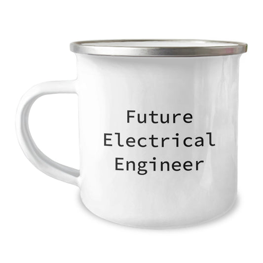 Unique Electrical Engineer Gifts for Christmas - Funny 'Future Electrical Engineer' Camping Mug, Stainless Steel with Enamel Finish - Image 1