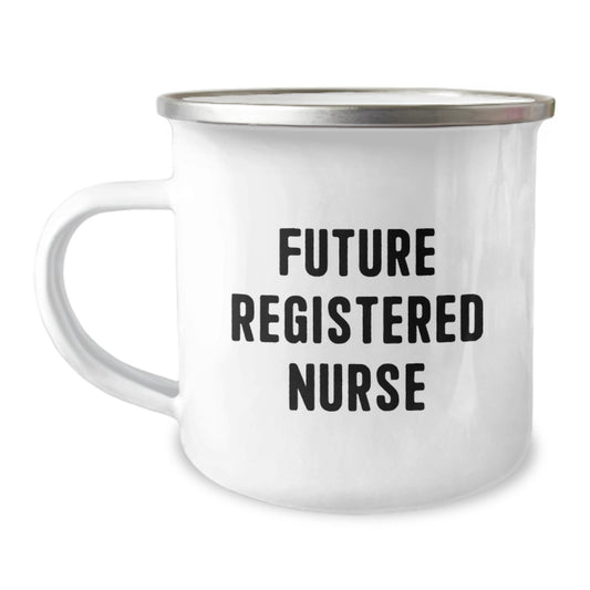 Funny Gifts for Future Registered Nurse, Inspirational Camping Mug - Registered Nurse Gifts for Christmas Unique Presents - Image 1