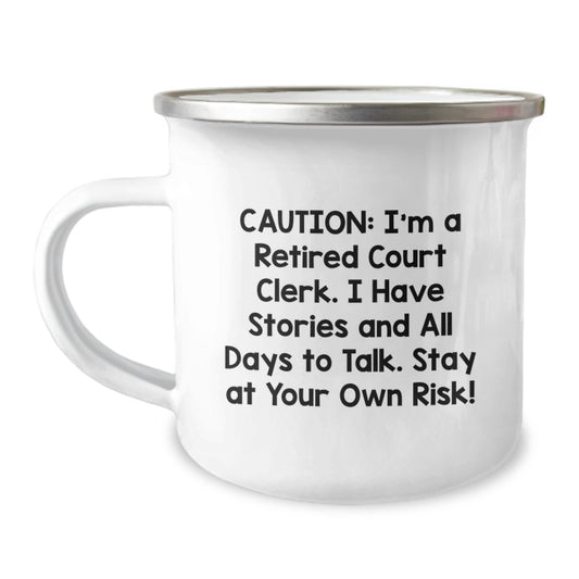 Funny Court Clerk Christmas Camping Mugs - Gifts from Friends for Court Clerks - Court Clerk Humor Mug - Court Clerk Unique Gifts - Image 1