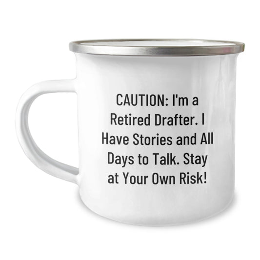 Funny Gifts from Friends for Retired Drafters - Camping Mug, Christmas Unique Mugs for Dads, Drafter Humor - Image 1