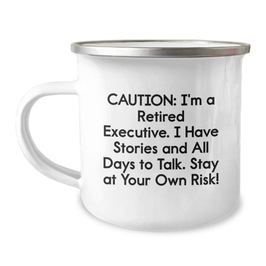 Executive Camping Mug - Funny Storytelling Christmas Unique Gifts for Men from Friends - 12 oz Stainless Steel - Image 1