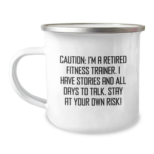 Funny Fitness Trainer Gifts from Friends and Family - Unique Christmas Mugs for Fitness Trainers' Hobbies, Camping, and Outdoor Fun - 'I'm a Retired Fitness Trainer' Quote - Image 1