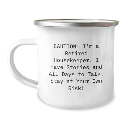 Funny Housekeeper Gifts for Men - Housekeeper Humor Camping Mug, Quirky Christmas Unique Gifts, Gifts from Friends, Housekeeper Quote Mug - Image 1