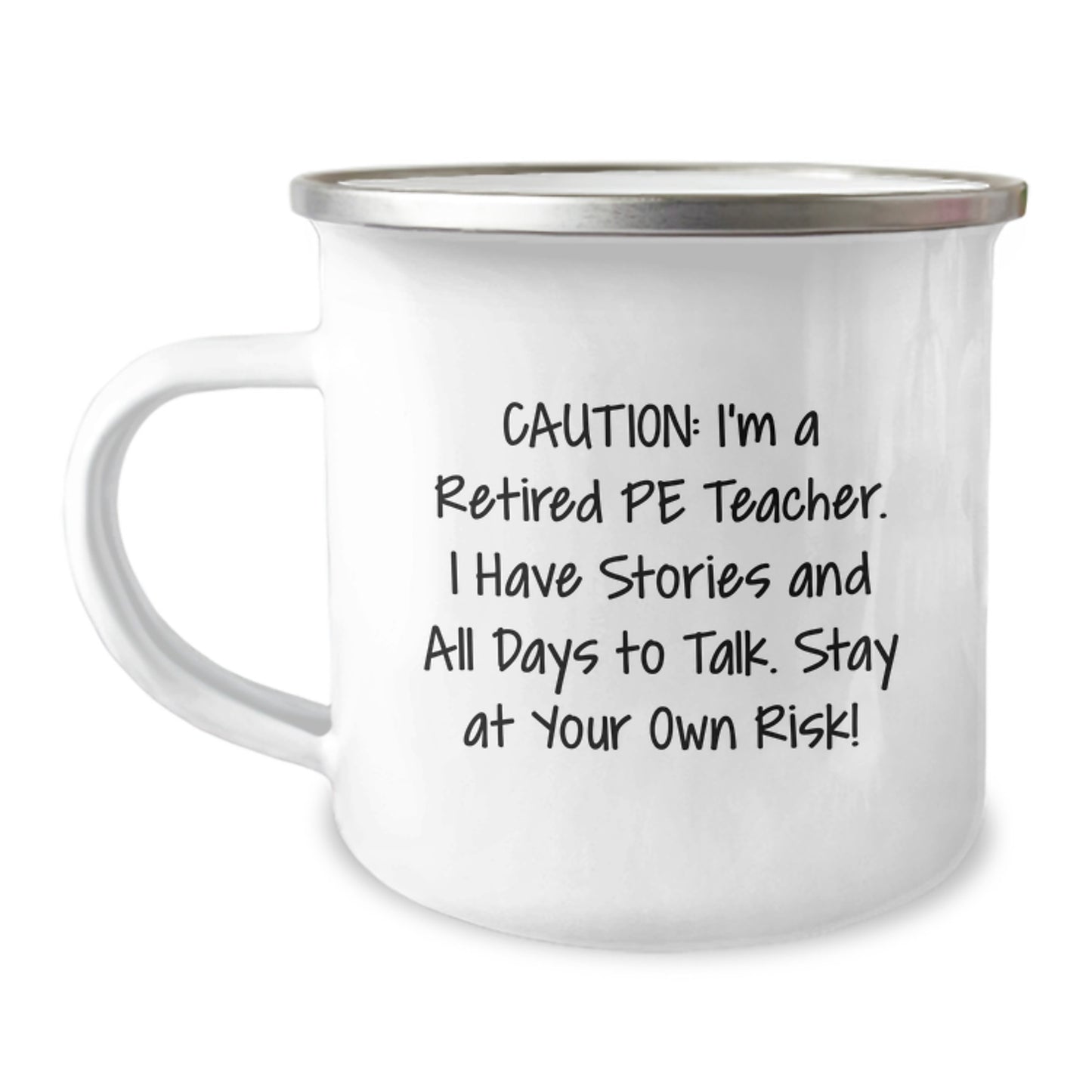 Funny PE Teacher Gifts for Christmas - 'I'm A Retired PE Teacher' Camping Mug, Unique Gifts from Friends and Family - Image 1