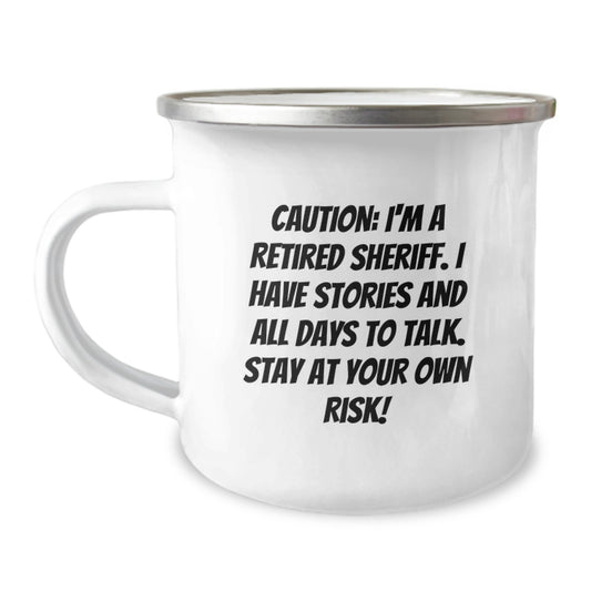 Funny Sheriff Camping Mug, Gifts for Sheriff Friends, Christmas Unique Presents from Men to Family - Image 1