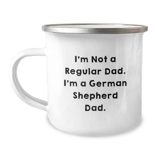 Funny German Shepherd Dad Camping Mug Gifts for Men, Unique Christmas Memorable Presents from Family to Friends - Image 1