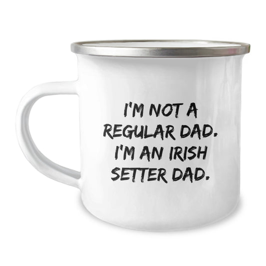 Funny Irish Setter Dog Dad Gifts for Men, Irish Setter Dad Camping Mug for Christmas Unique Gifts from Dad to Son - Image 1