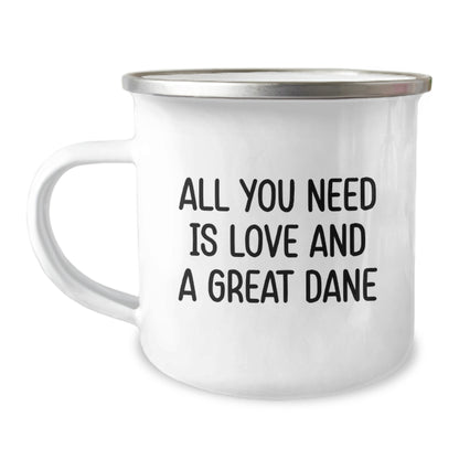Great Dane Dog Lovers Camping Mug, Funny Quote Gifts for Men and Women, Birthday Unique Gifts from Friends, Family - Image 1