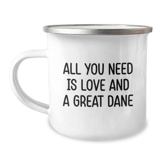 Great Dane Dog Lovers Camping Mug, Funny Quote Gifts for Men and Women, Birthday Unique Gifts from Friends, Family - Image 1