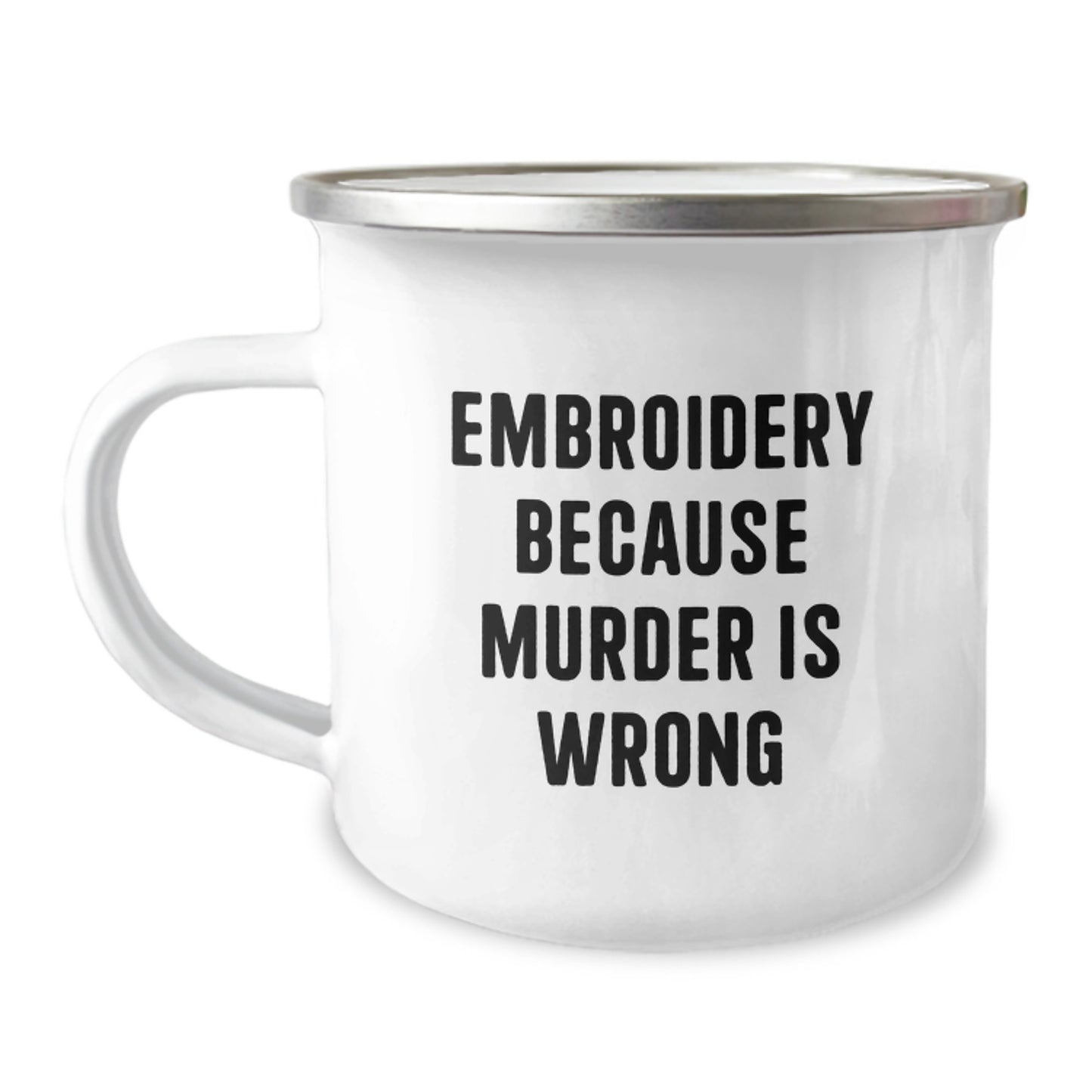 Embroidery Funny Quote Gifts from Family for Embroidery Lovers Camping Mug Christmas Unique Presents - Image 1