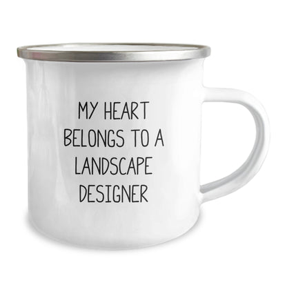 Funny Landscape Designer Gifts from Friends, Christmas Unique Gifts for Landscape Designers, Camping Mug with Quot My Heart Belongs To A Landscape Designer - Image 2