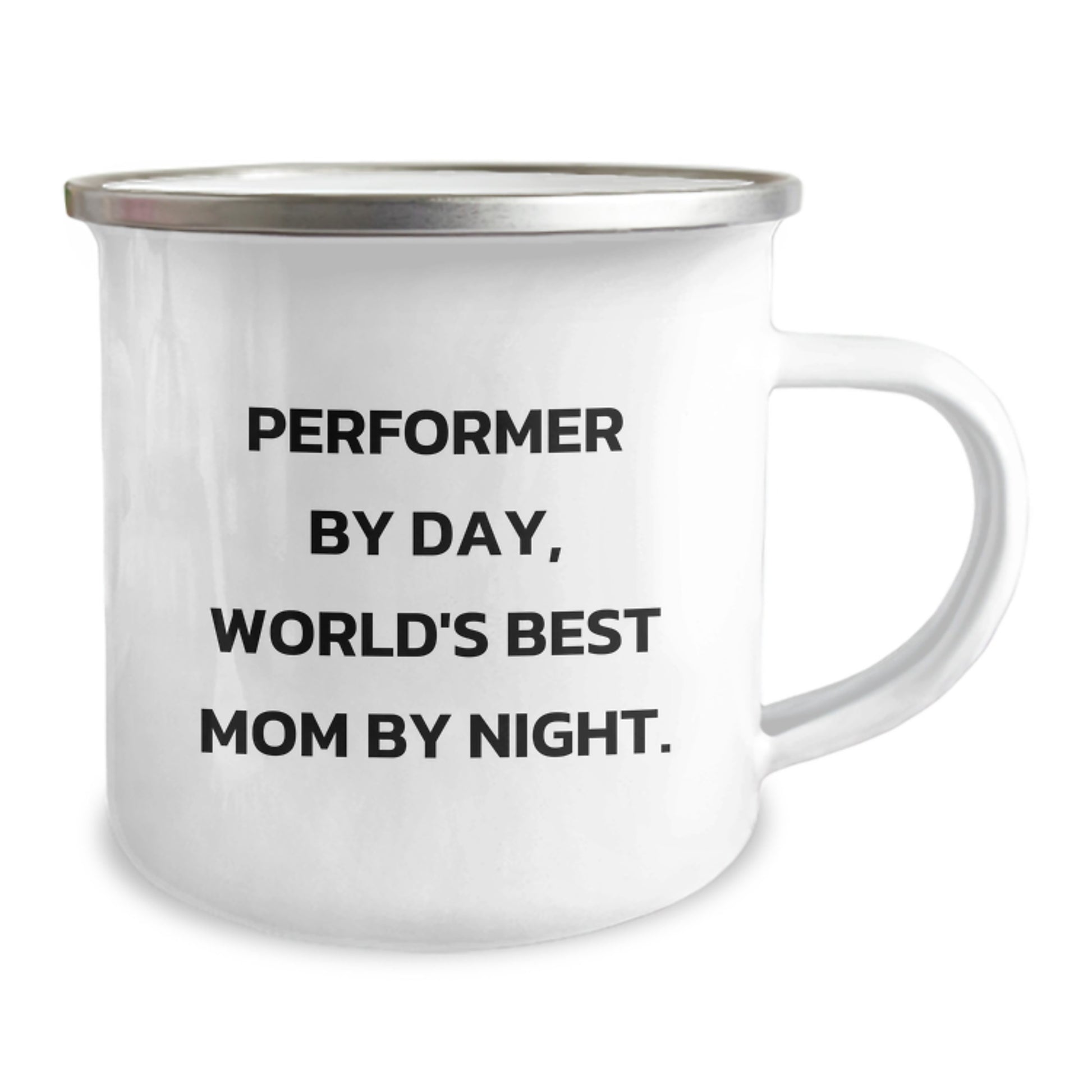 Performer Gifts from Mom, Inspirational Camping Mug for Graduation, 'Performer By Day, World's Best Mom By Night.' Quote, Stainless Steel with Enamel Finish - Image 2