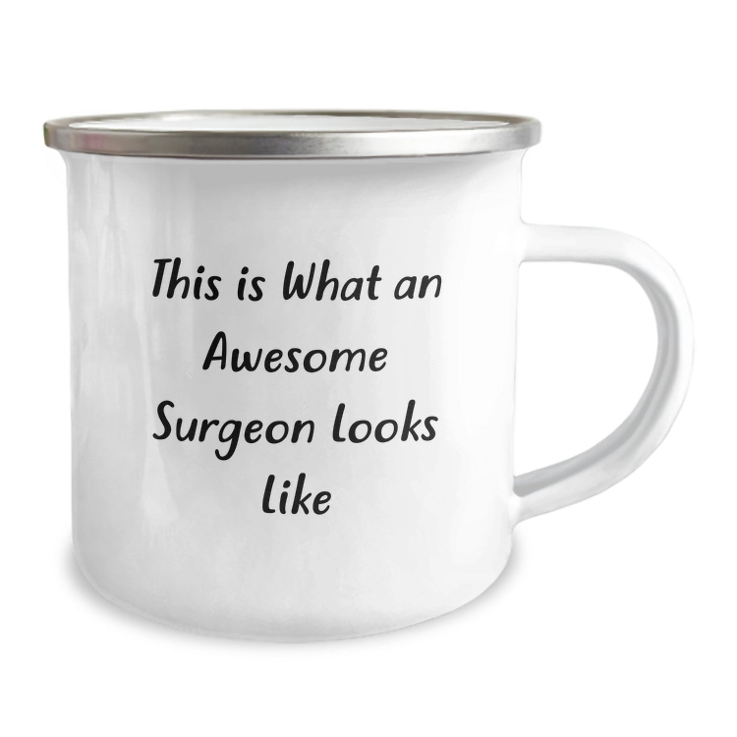 Surgeon Gifts for Men - Funny Camping Mug, This Is What An Awesome Surgeon Looks Like, Graduation Unique Gifts from Friends - 12 oz Stainless Steel Enamel Finish - Image 2