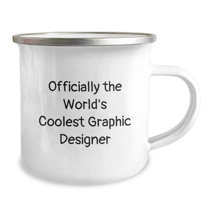 Funny Graphic Designer Gifts from Friends for Graduation - Officially The World's Coolest Camping Mug, 12 oz - Image 2