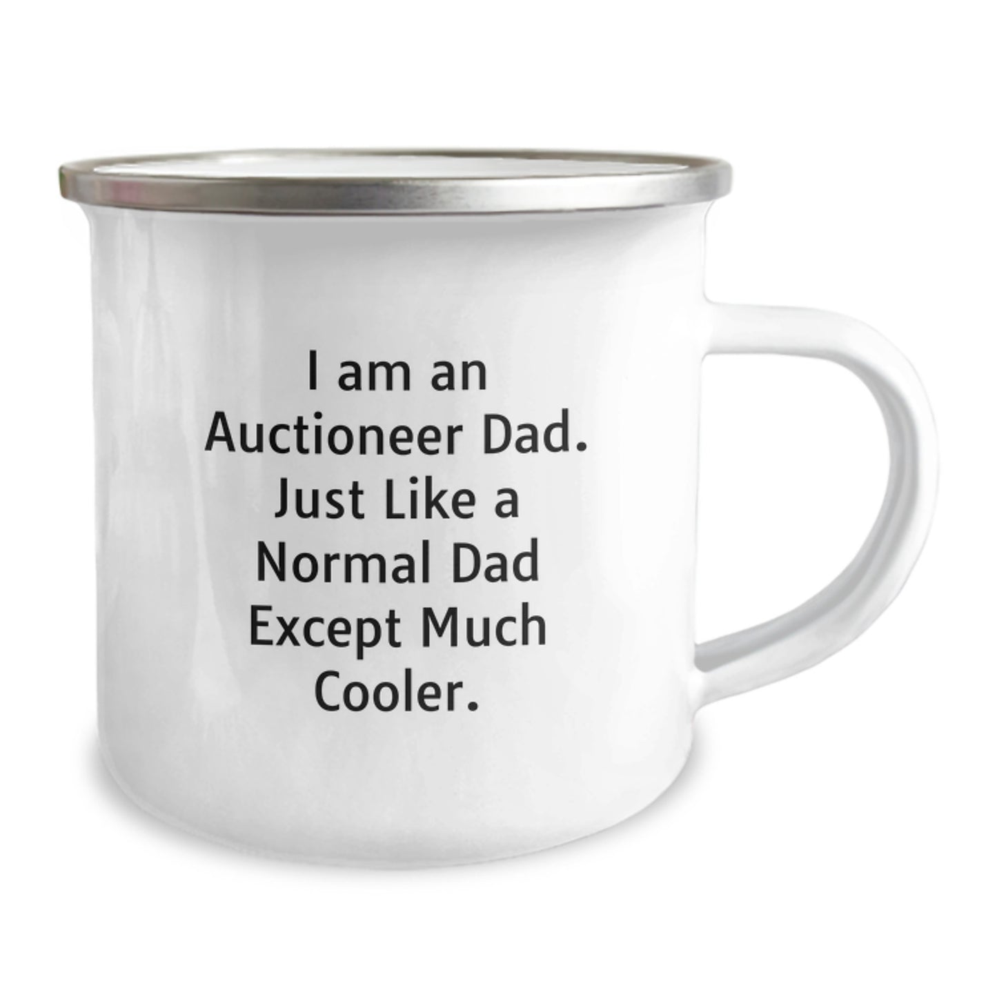 Gifts from Men, Auctioneer Dad Funny Quote Stainless Steel Camping Mug, Unique Christmas Unique Gifts for Auctioneer Friends Family - Image 2