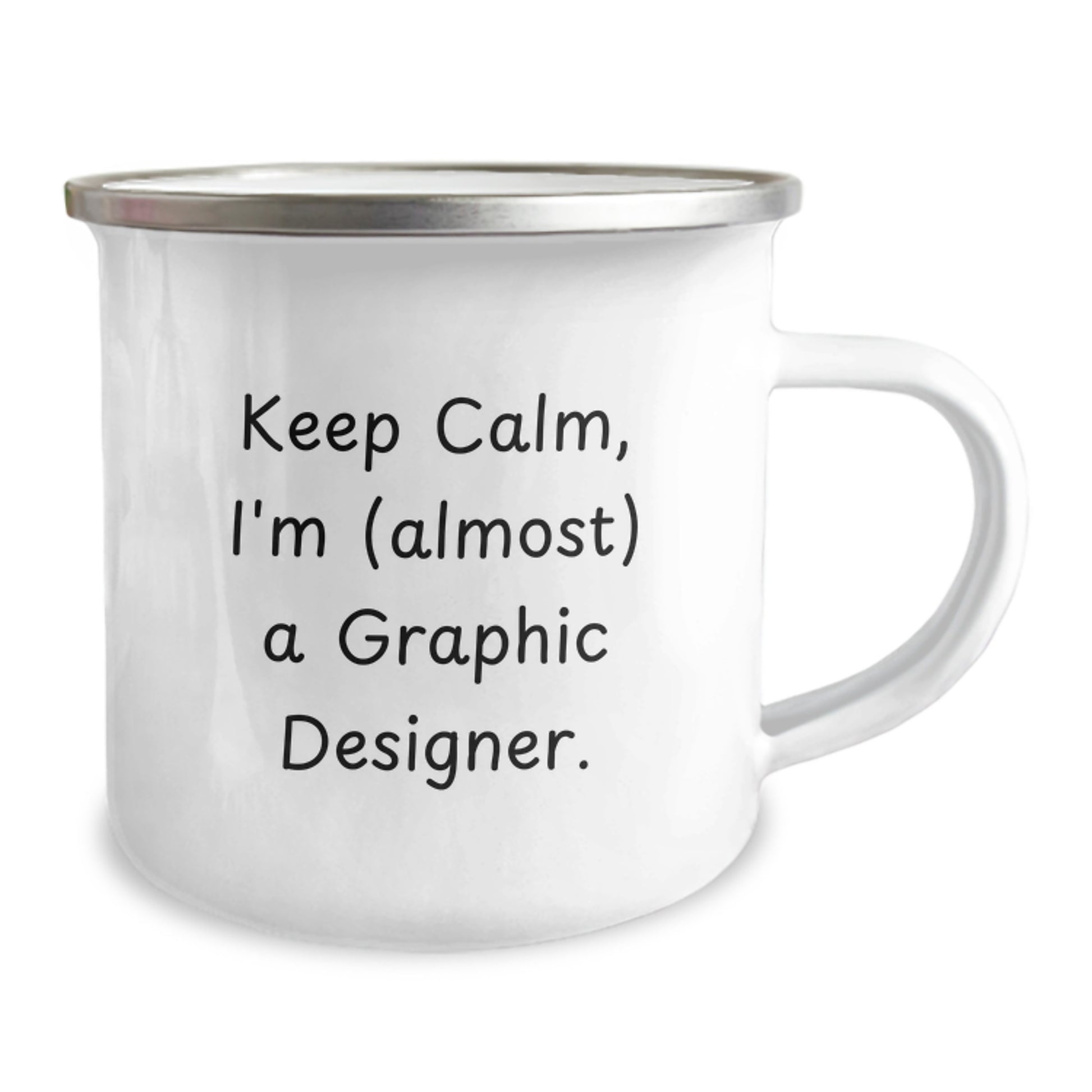 Funny Gifts from Friends for Graphic Designer - Keep Calm I'm (almost) A Graphic Designer Graphic Design Christmas Camping Mug - Image 2