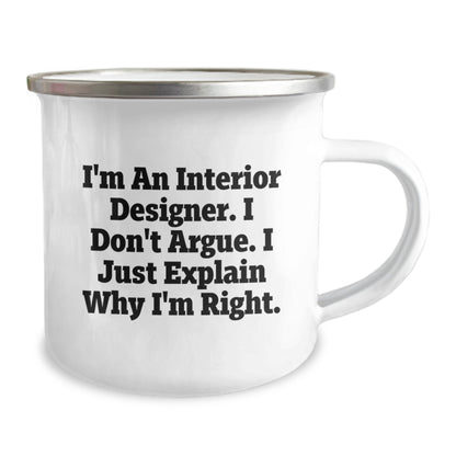 Funny Interior Designer Gifts from Men, Unique Camping Mug for Friends, Christmas Unique Gifts for Interior Designer - Image 2
