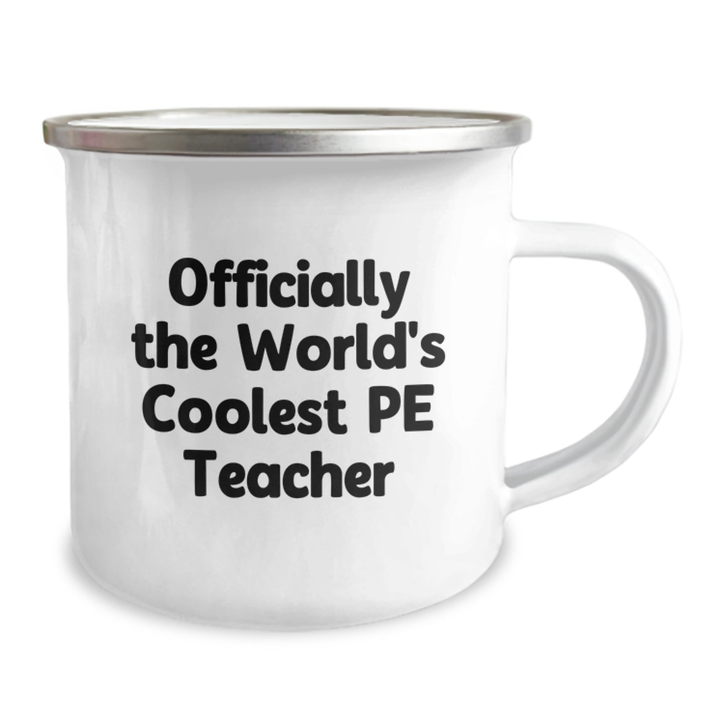 Funny PE Teacher Gifts for Men Friends from 'Officially The World's Coolest PE Teacher' Camping Mug for Christmas Unique - Image 2