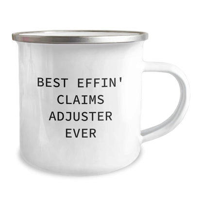 Funny Claims Adjuster Gifts from Men to Friends - Best Effin' Claims Adjuster Ever Camping Mug for Christmas Unique - Image 2