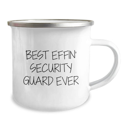 Funny Gifts from Family for Security Guard - 'Best Effin' Security Guard Ever' Camping Mug, Stainless Steel Enamel Finish, 12 oz Capacity - Unique Christmas Unique Gifts for Men - Image 2