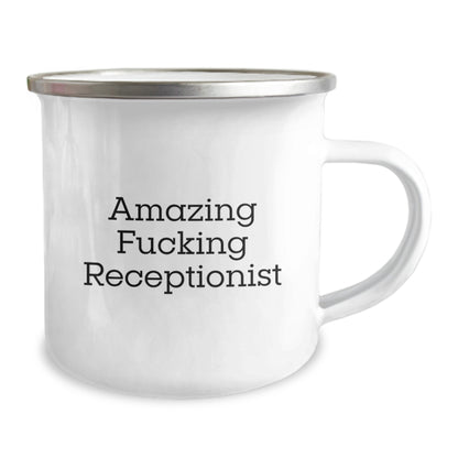 Funny Receptionist Gifts for Coworkers - 'Amazing F--king Receptionist' Quote Christmas Unique Mugs for Men Women Friends Family - Image 2