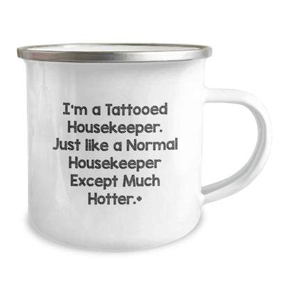 Funny Housekeeper Gifts for Christmas Camping Mug - Unique Tattooed Housekeeper Mugs for Women, Perfect Housekeeper Mug, Housekeeper Gift Ideas - Image 2