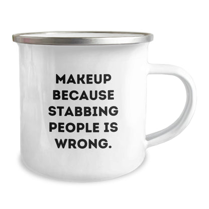 Funny Makeup Gifts for Makeup Lovers, Christmas Unique Gifts from Friends, Men, Women, or Family - Makeup is My Love Camping Mug - Image 2