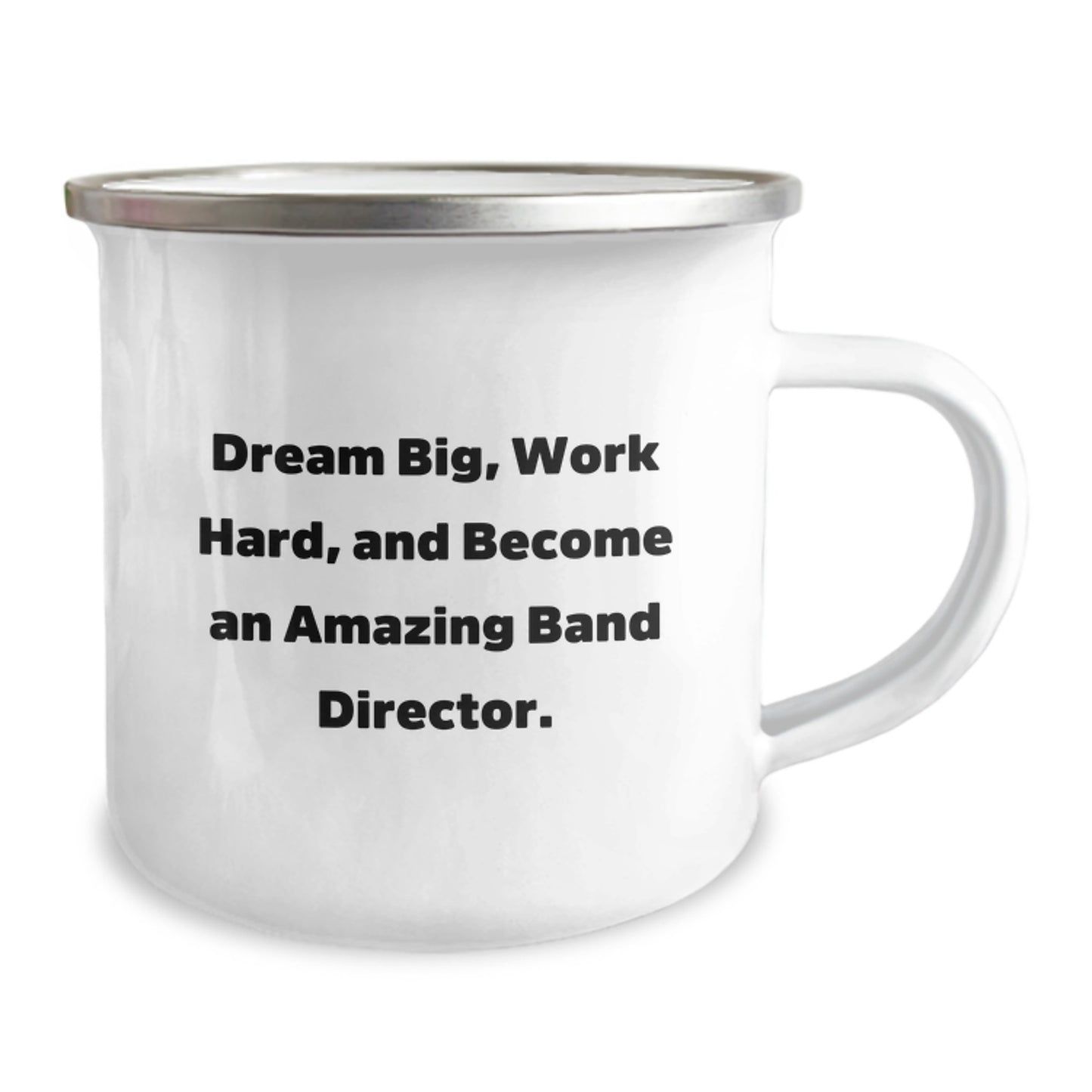 Funny Band Director Gifts from Friends for Christmas - Camping Mug with Dream Big Work Hard Quote - Image 2