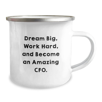 Funny CFO Gifts for Men - Camping Mug with 'Dream Big, Work Hard, And Become An Amazing Cfo.' Quote - Unique Christmas Unique Gifts from Friends or Family - Image 2