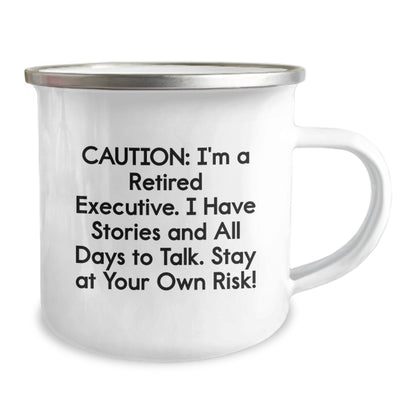 Executive Camping Mug - Funny Storytelling Christmas Unique Gifts for Men from Friends - 12 oz Stainless Steel - Image 2